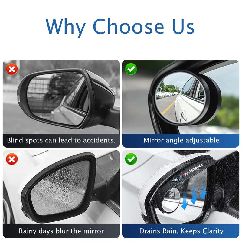 2pcs Blind Spot Mirrors - Carbon Fiber Textured