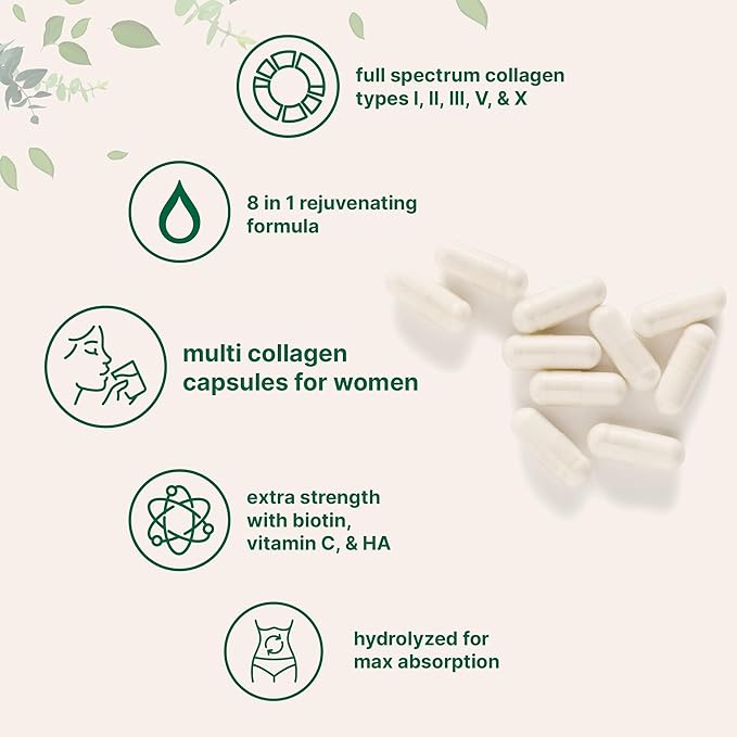 Multi Collagen Pills for Women & Men, 240 Capsules