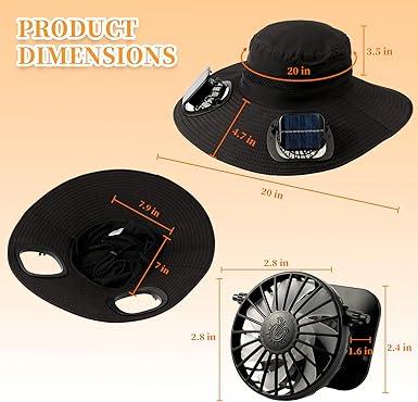 Solar Fan Sun Hat - UPF 50+