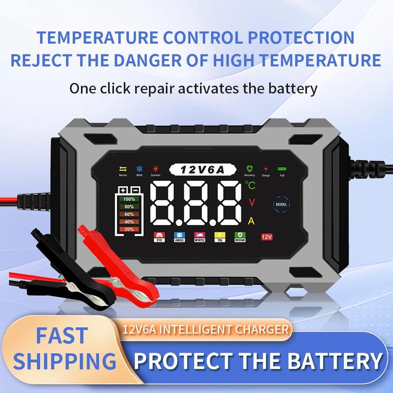 Cargador de baterías inteligente de 12 V y 6 A