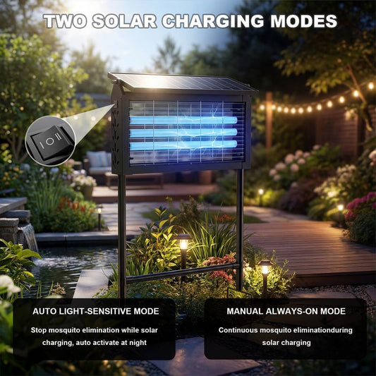 Lámpara Eléctrica Solar Mata Mosquitos para Exteriores