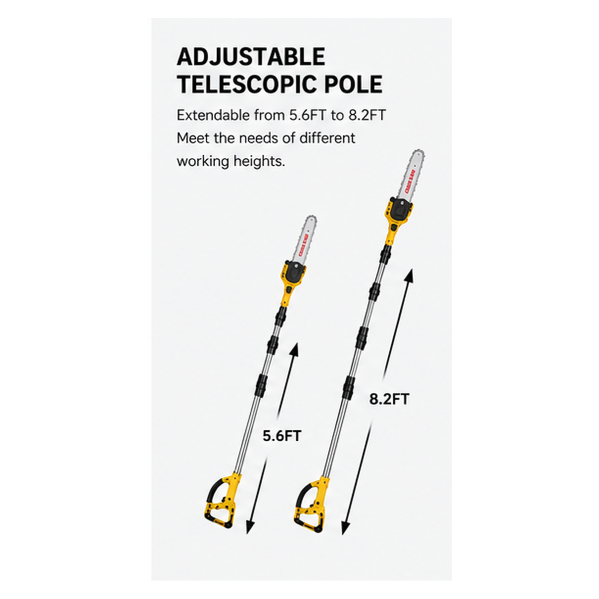 20V Cordless Pole Saw with Telescopic Extension