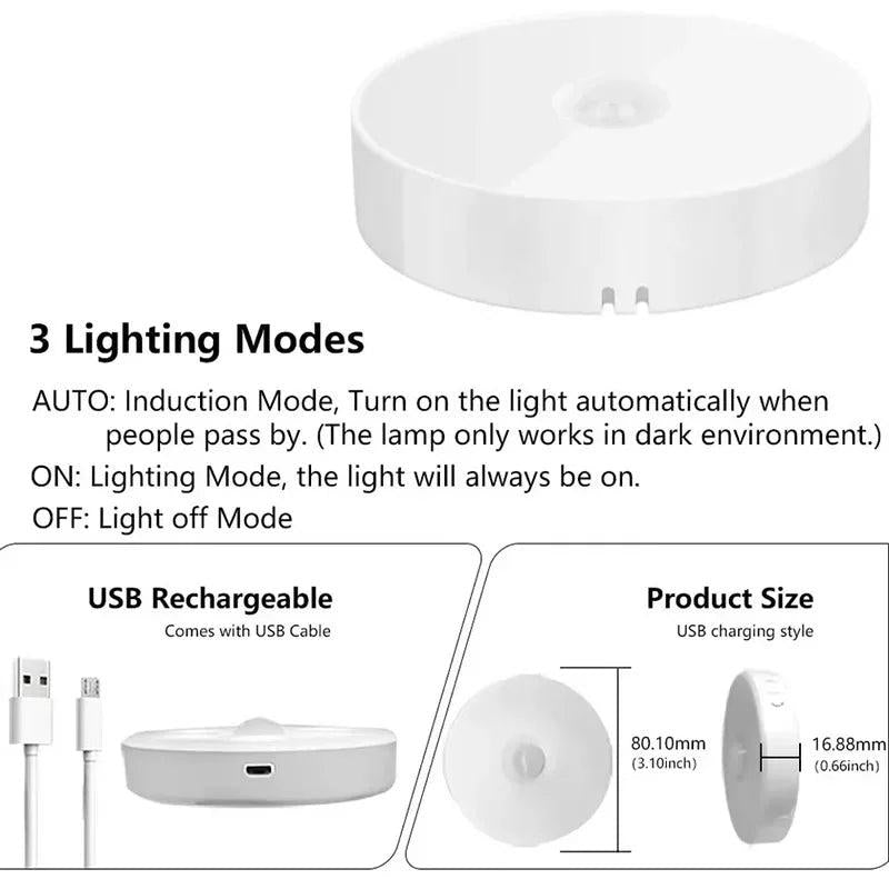Luz nocturna LED inalámbrica con sensor de movimiento