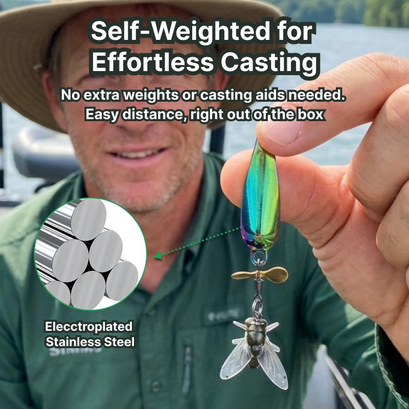 3-Pack Realistic Housefly Spinner Baits