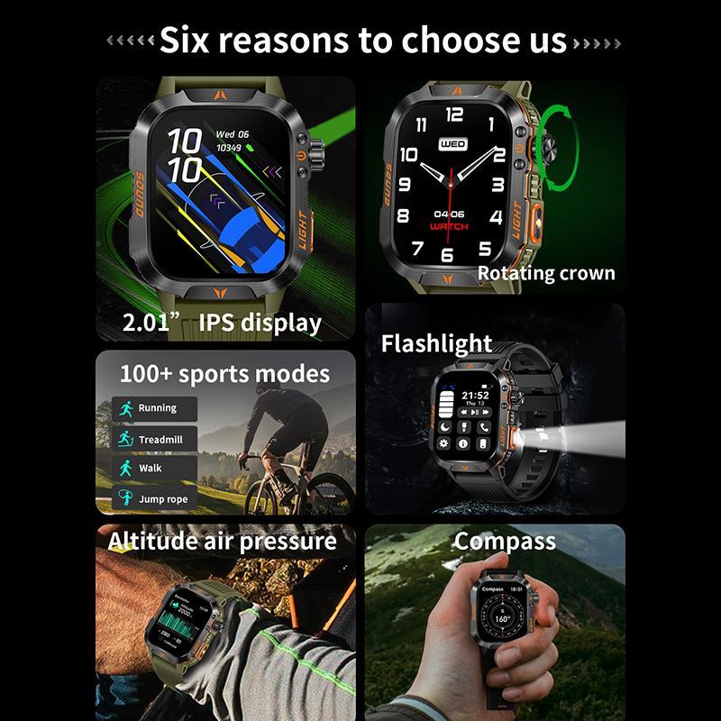 Reloj inteligente inalámbrico multifuncional de 2,01 pulgadas