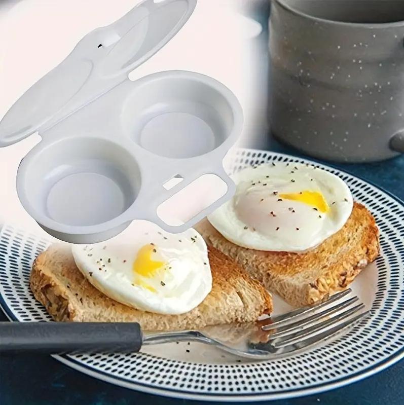 Escalfador de huevos antiadherente de doble cavidad gris