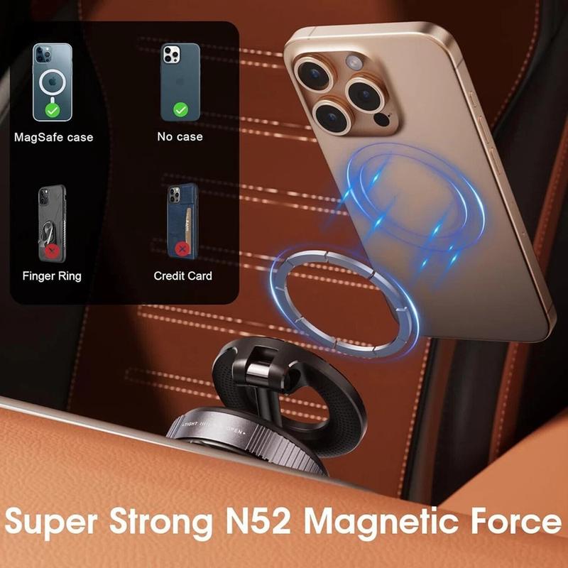 Soporte magnético para teléfono de coche con ventosa de vacío y ajuste de 360°