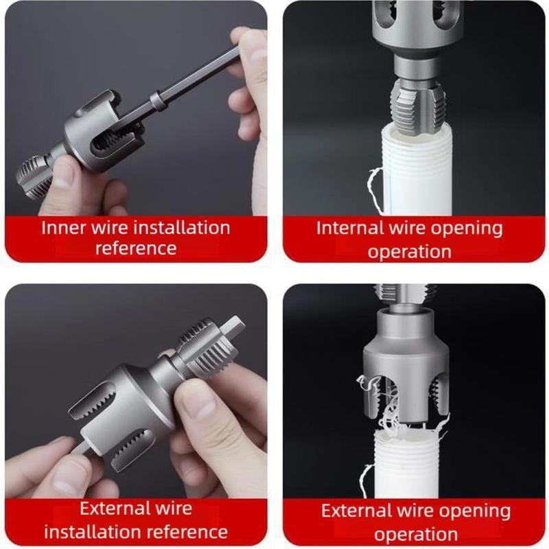 Herramienta para roscar tuberías de PVC de 1/2" y 3/4"