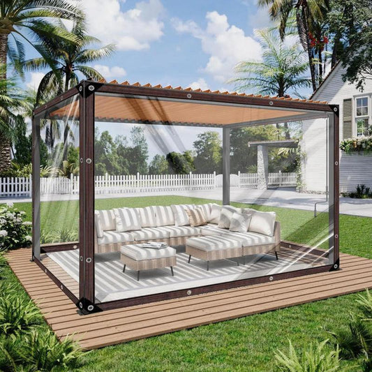 Lona transparente impermeable de alta resistencia con ojales 8ft:10ft