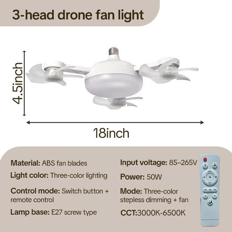 Foldable LED Ceiling Fan Light with Remote Control