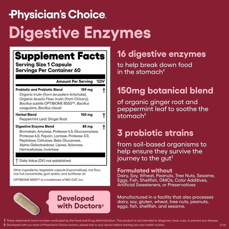 Enzimas digestivas de Physician's Choice