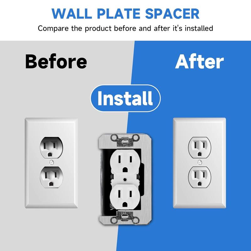 Paquete de 10 espaciadores de placa de pared para enchufes eléctricos