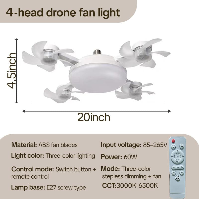 Foldable LED Ceiling Fan Light with Remote Control