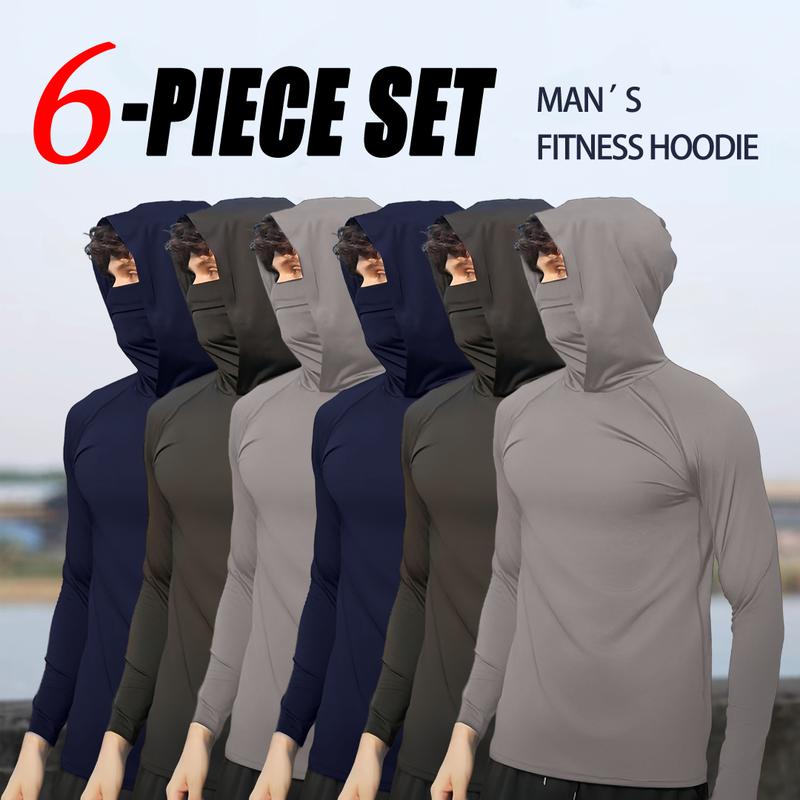 Set de 6 sudaderas casuales con capucha para hombre