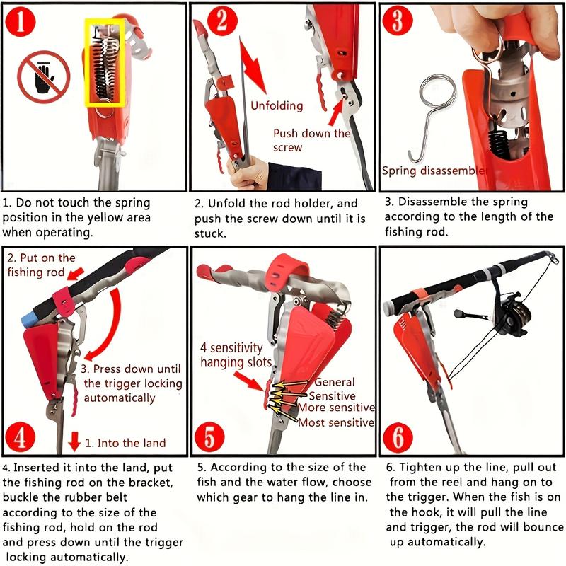 Automatic Spring Fishing Rod Holder
