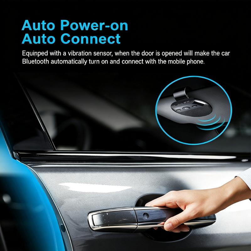 Kit manos libres inalámbrico Bluetooth 5.0 para el parasol del coche