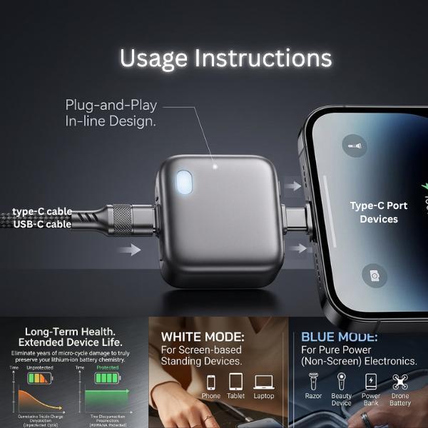 Adaptador de carga inteligente con parada automática de 140 W