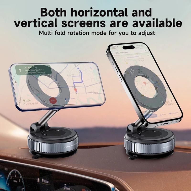 Soporte magnético para teléfono de coche con ventosa de vacío y ajuste de 360°