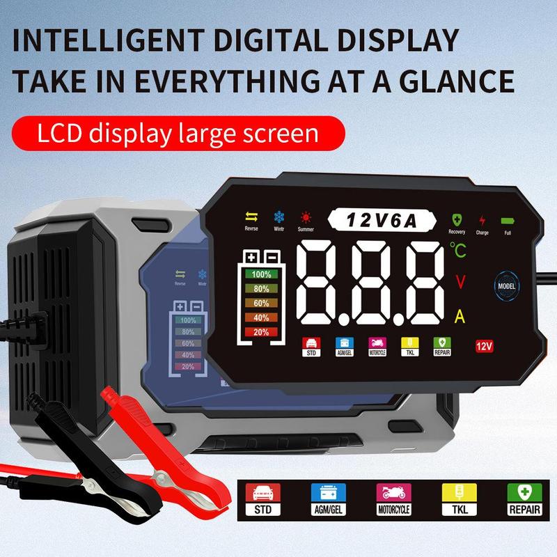 Cargador de baterías inteligente de 12 V y 6 A