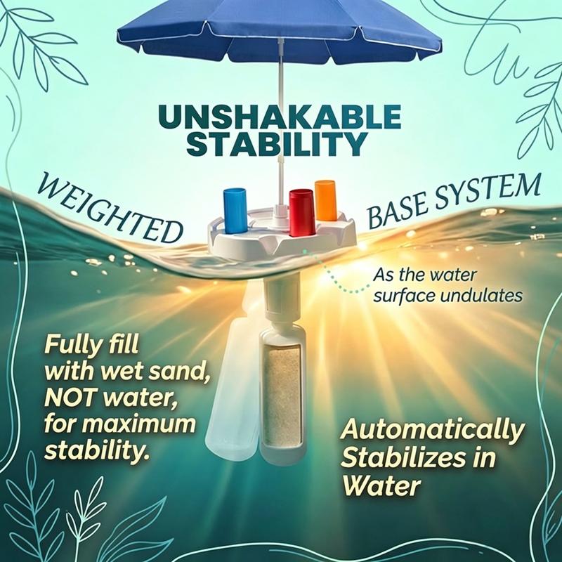 Sombrilla flotante para piscina con barra