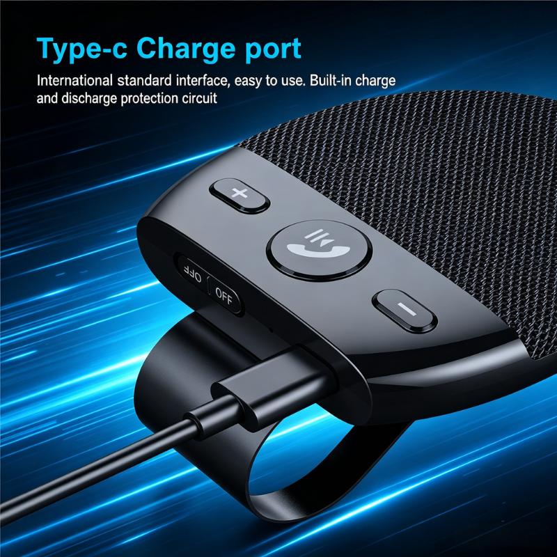 Kit manos libres inalámbrico Bluetooth 5.0 para el parasol del coche
