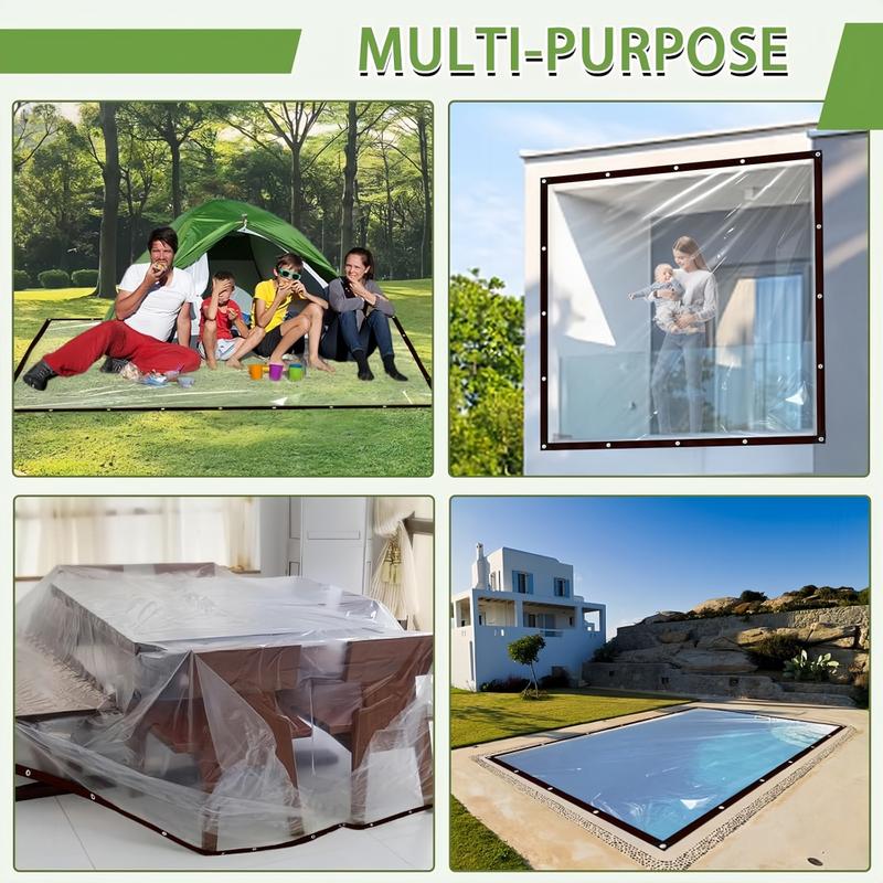 8*10FT PE Heavy-Duty Waterproof Clear Tarps