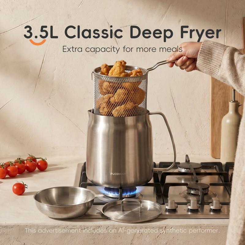 Compact   Stainless Steel Deep Fryer