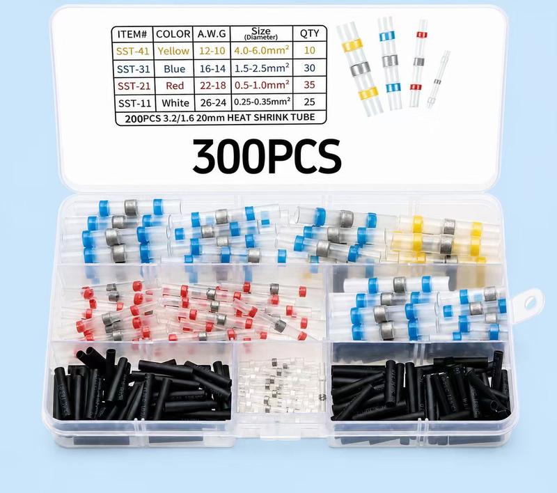 Conectores de Cable Termorretráctiles con Soldadura Integrada (300 piezas)