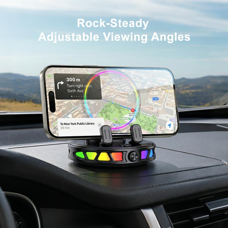 Soporte para teléfono móvil para coche con carga inalámbrica y rotación de 360°