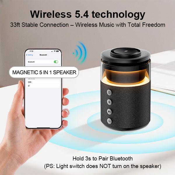 5-in-1 Wireless Charging Station with Bluetooth Speaker