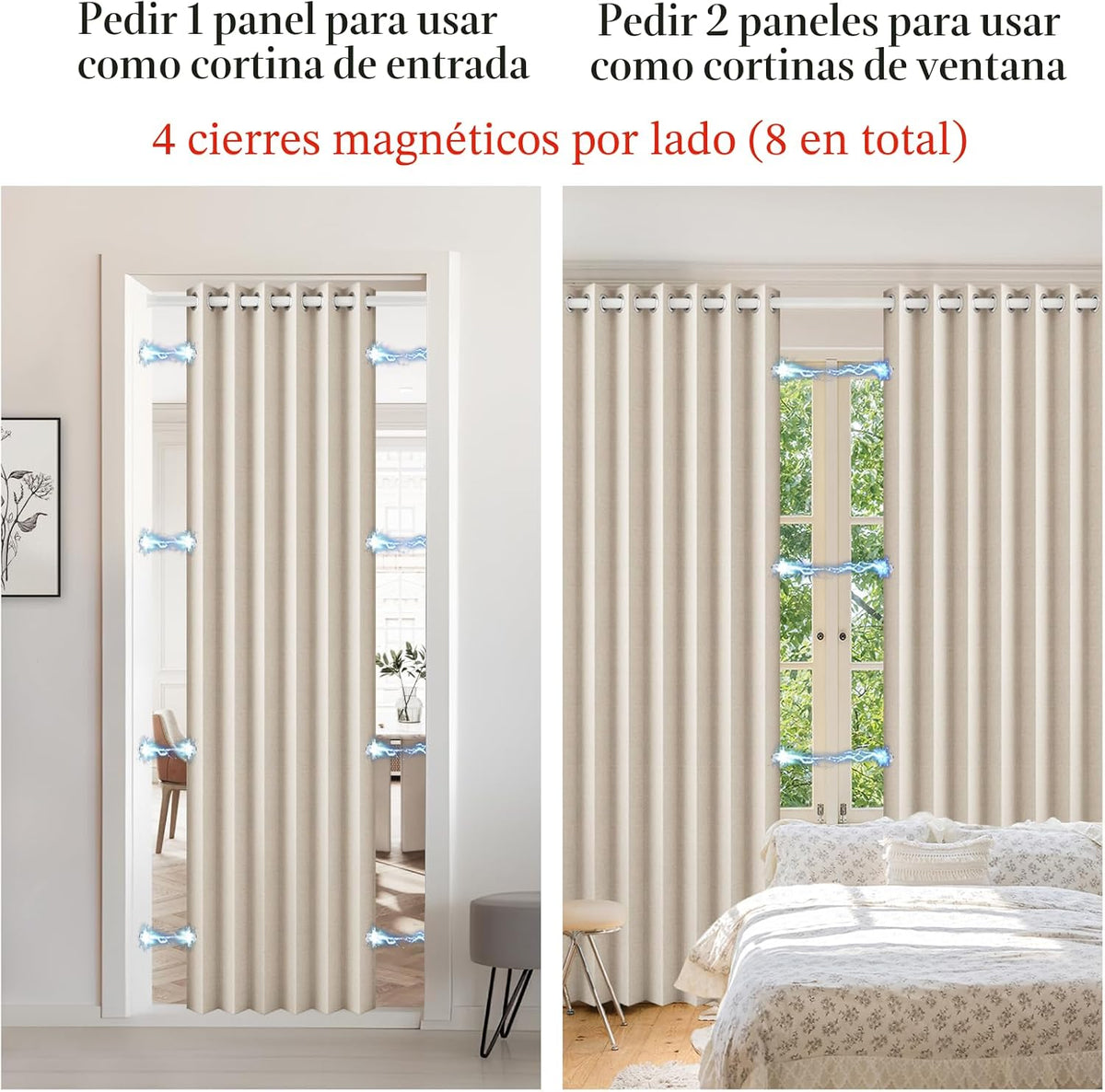 Cortina de puerta de lino sintético