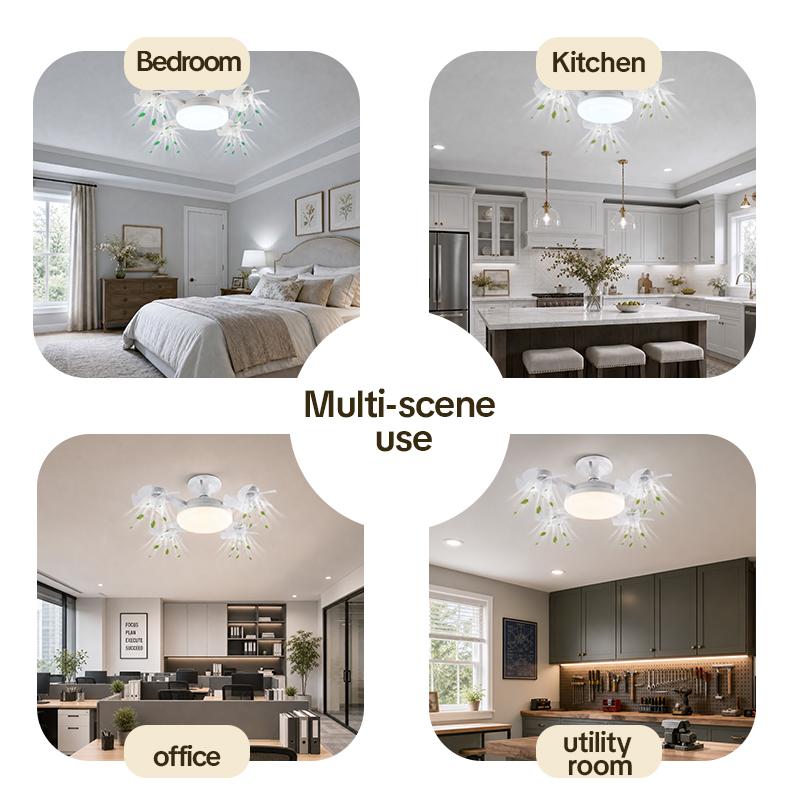 Foldable LED Ceiling Fan Light with Remote Control