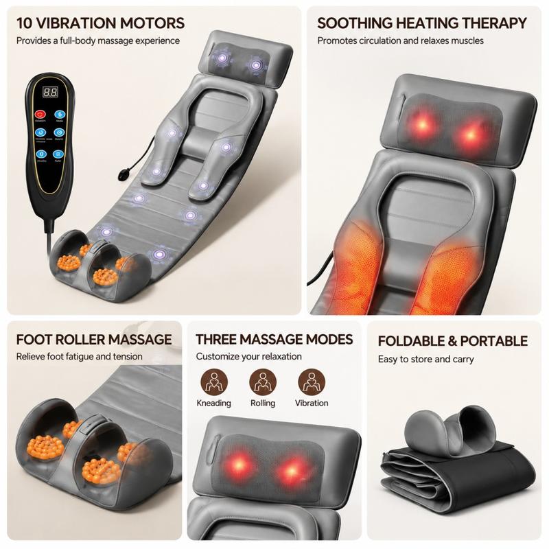 Electric Full Body Massage Mat with Shiatsu Kneading