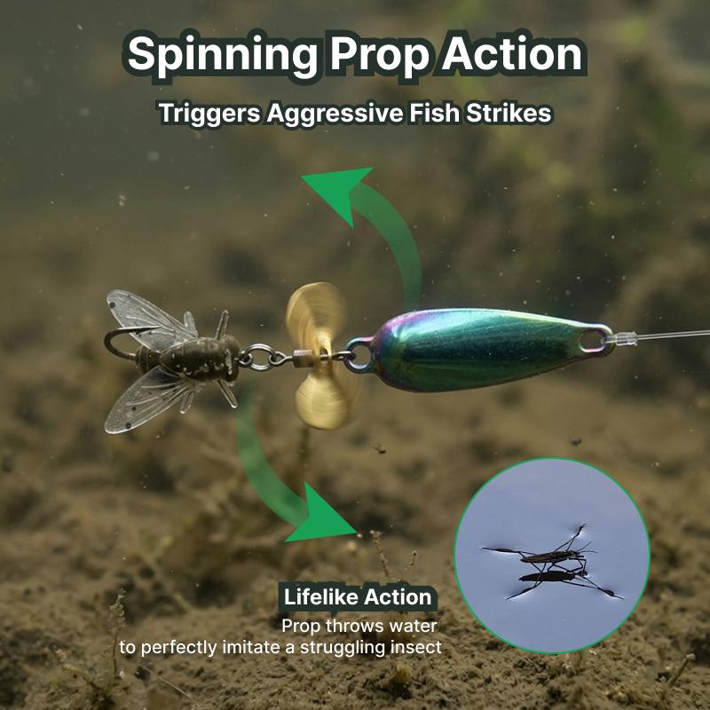 3-Pack Realistic Housefly Spinner Baits