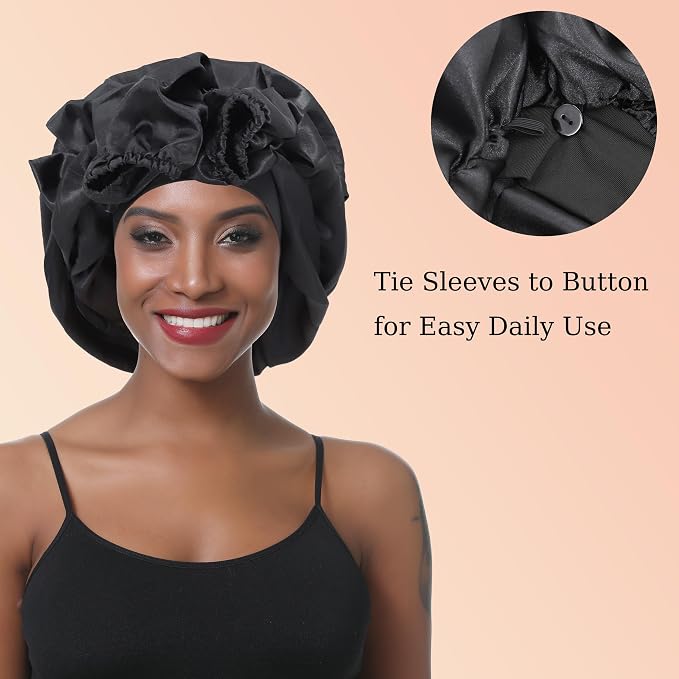 Gorro de satén de doble capa para mujer