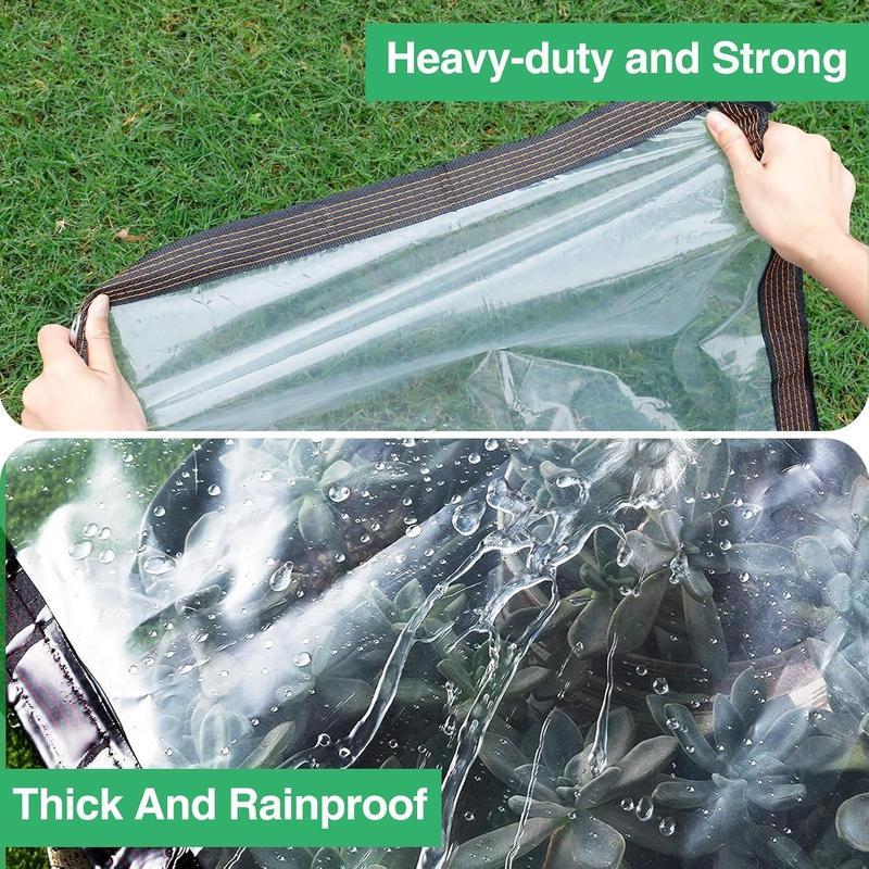 Lona transparente impermeable de alta resistencia con ojales 7ft x 11ft