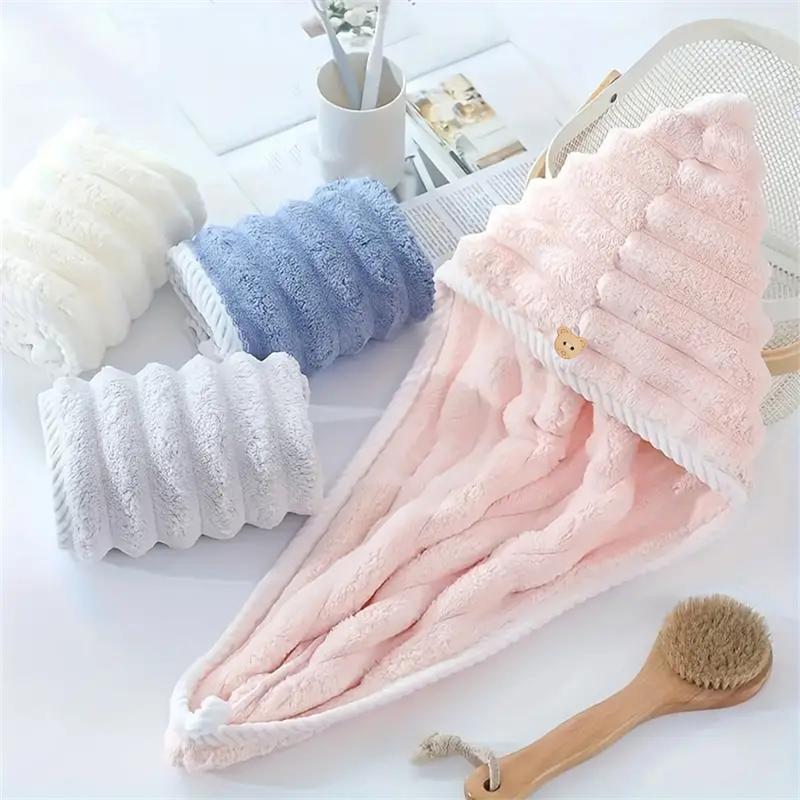 Set de 3 toallas de microfibra premium de secado rápido para el cabello