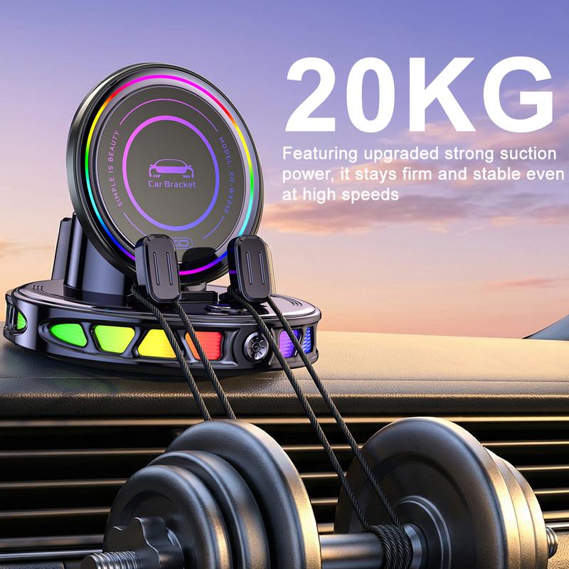 Soporte para teléfono móvil para coche con carga inalámbrica y rotación de 360°