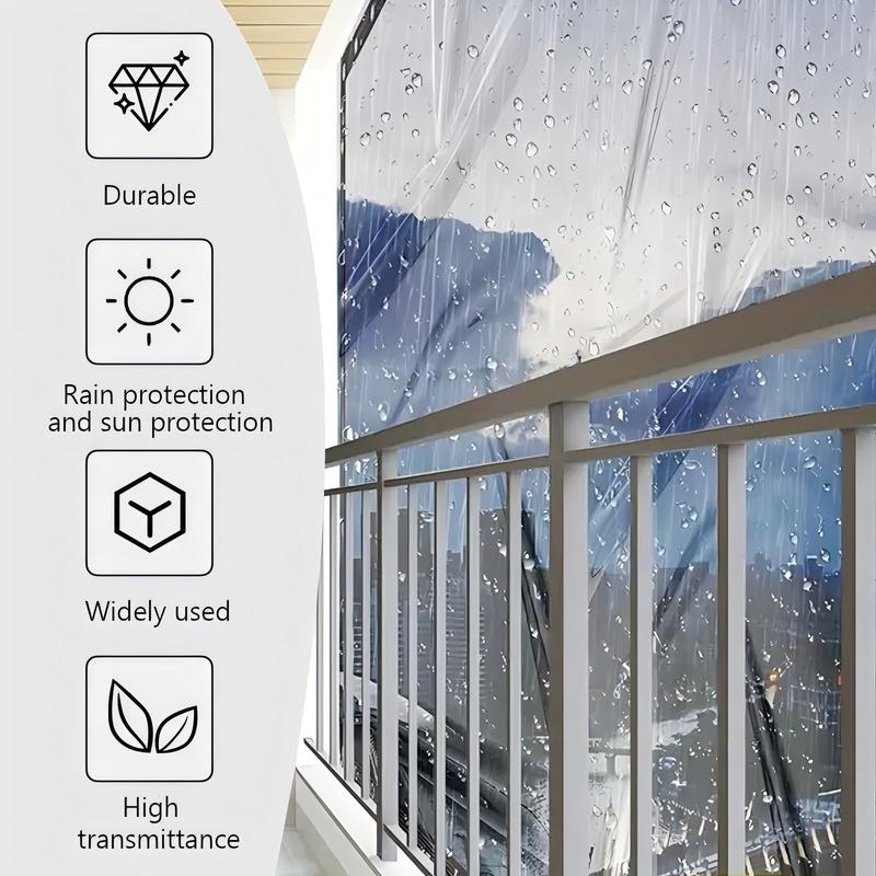 8*10FT PE Heavy-Duty Waterproof Clear Tarps