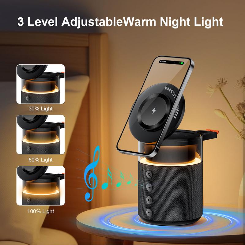 5-in-1 Wireless Charging Station with Bluetooth Speaker
