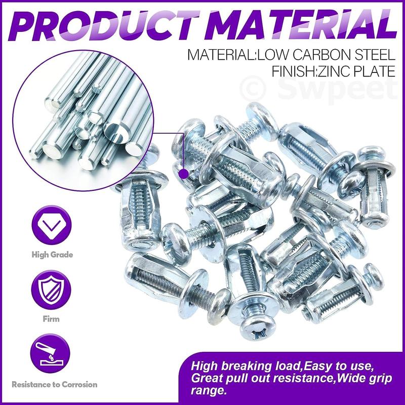 Set of 30 button-head rivet-style lock nuts
