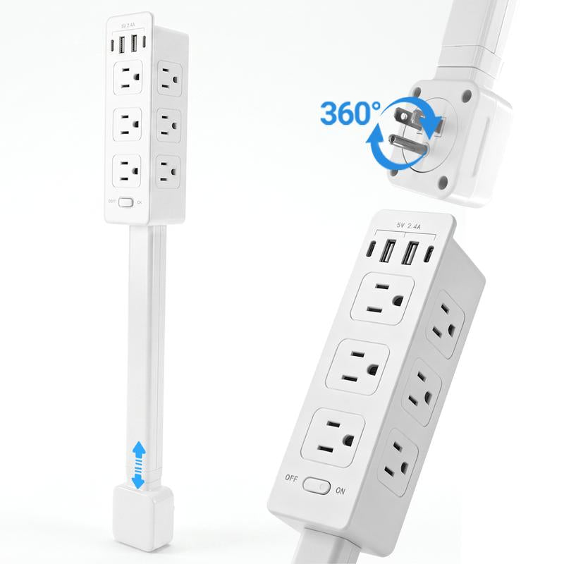 Extensor de toma de corriente giratorio 360°