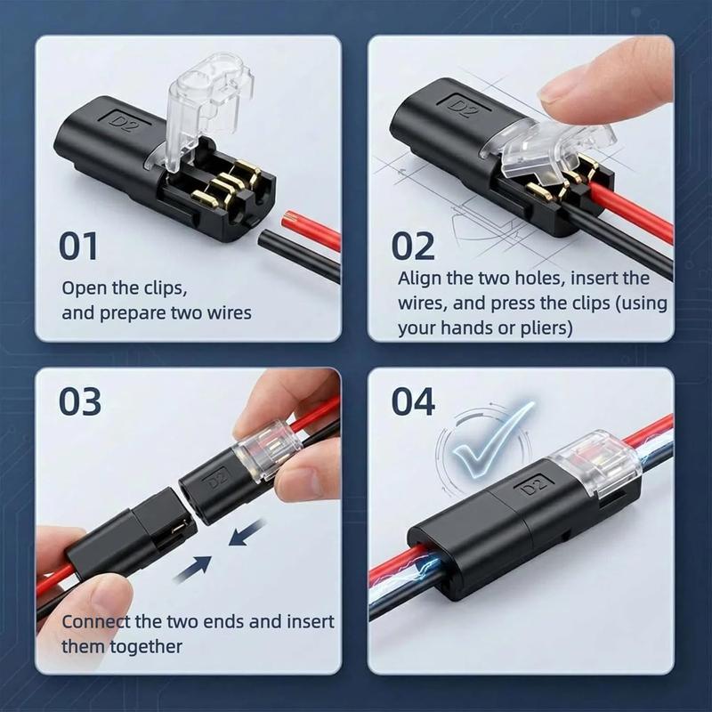 Conector enchufable de doble cable para LED (paquete de 20 unidades)