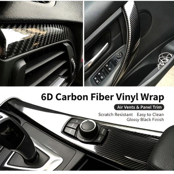 Vinilo adhesivo de fibra de carbono brillante 6D