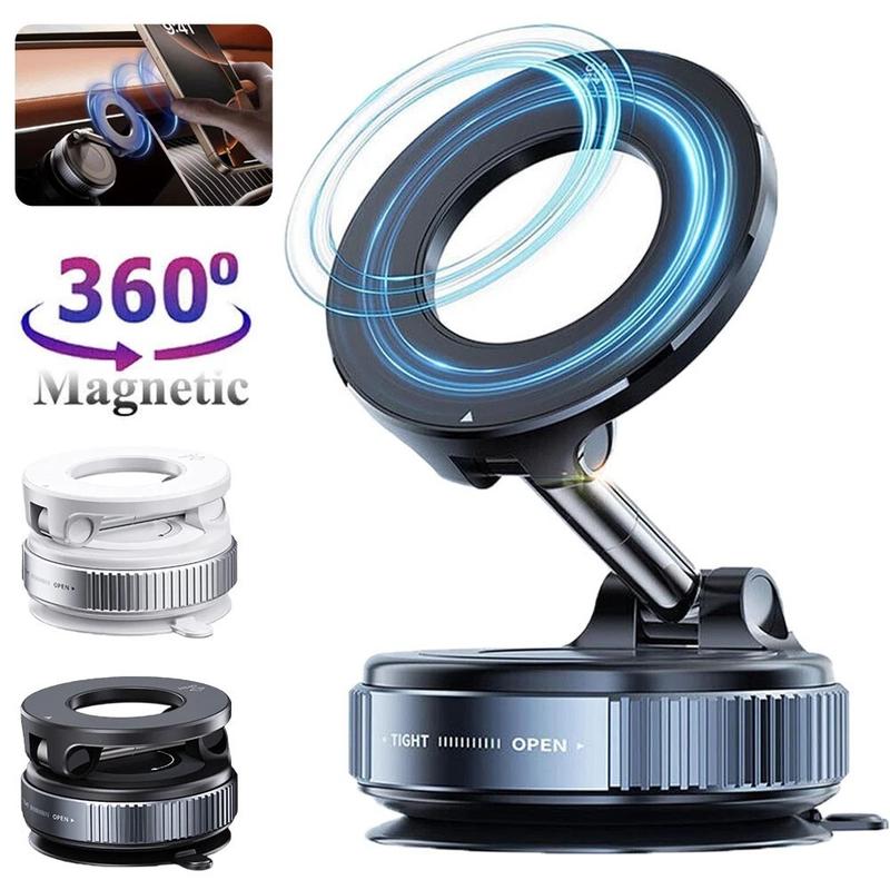 Soporte magnético para teléfono de coche con ventosa de vacío y ajuste de 360°