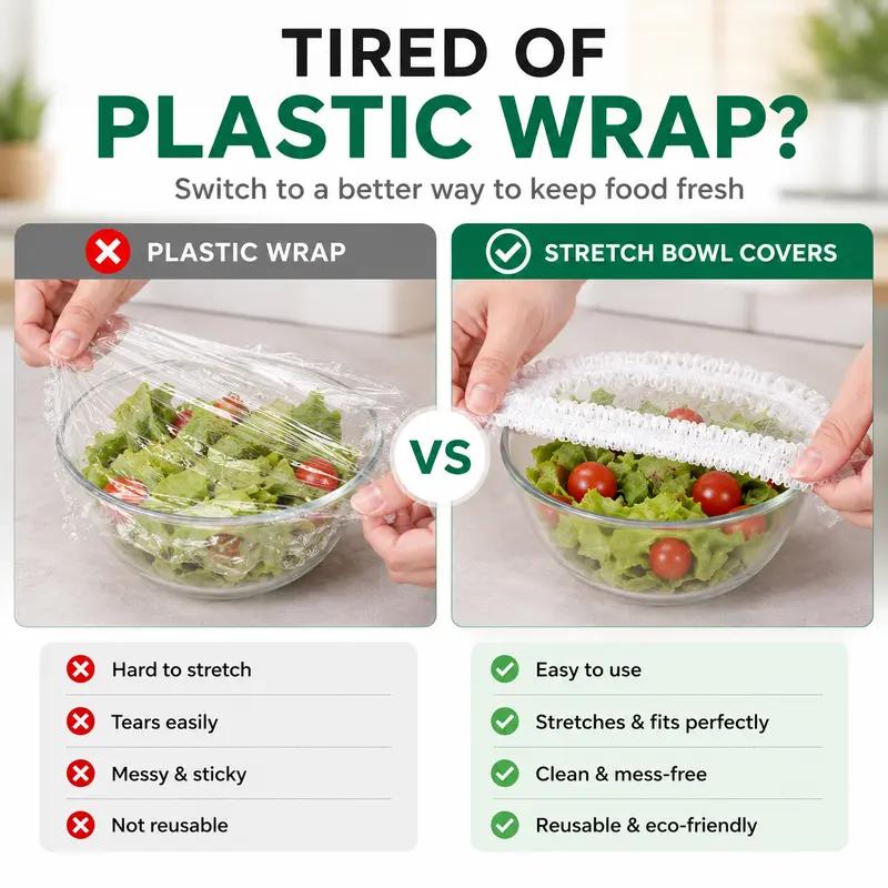 Disposable Elastic Food Storage Covers(100pcs)