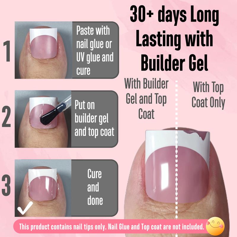 French Toe Nail Tips Press on