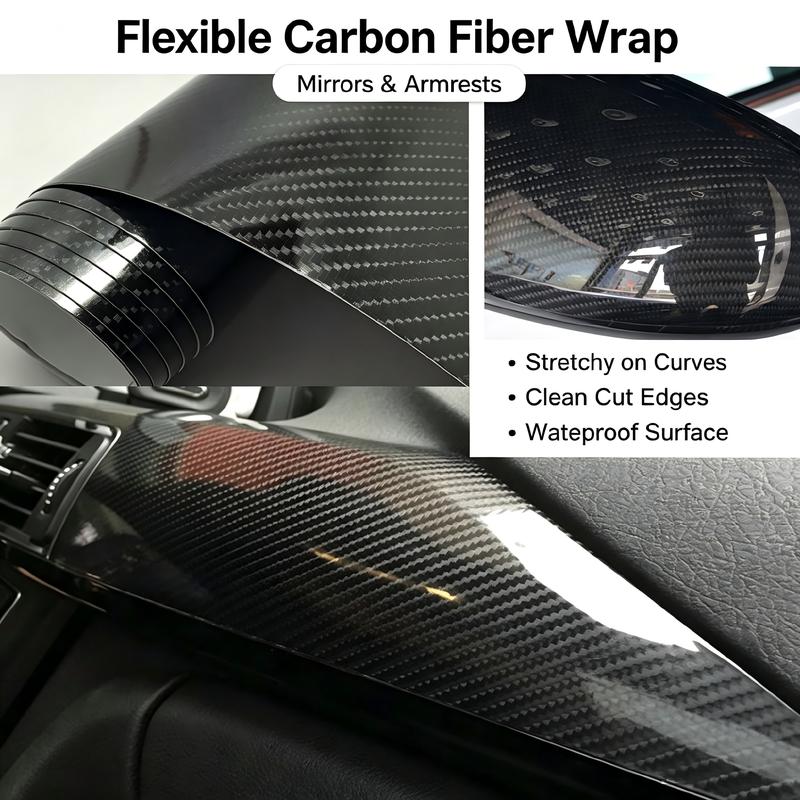 Vinilo adhesivo de fibra de carbono brillante 6D