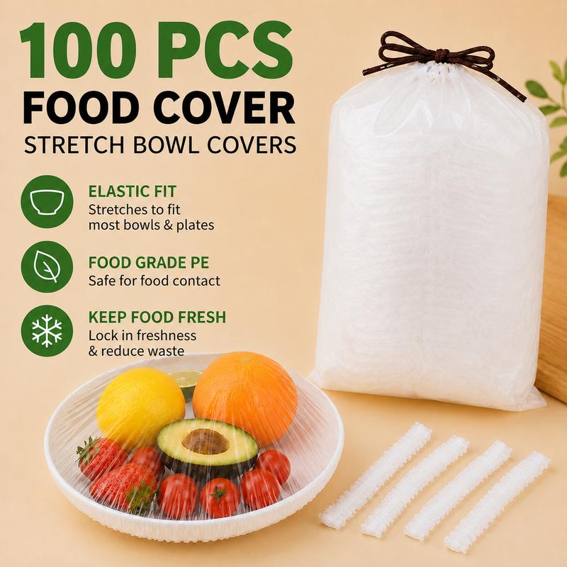 Cubiertas elásticas desechables para alimentos