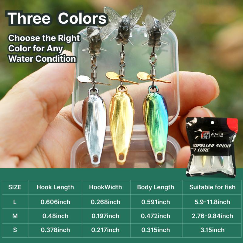 3-Pack Realistic Housefly Spinner Baits